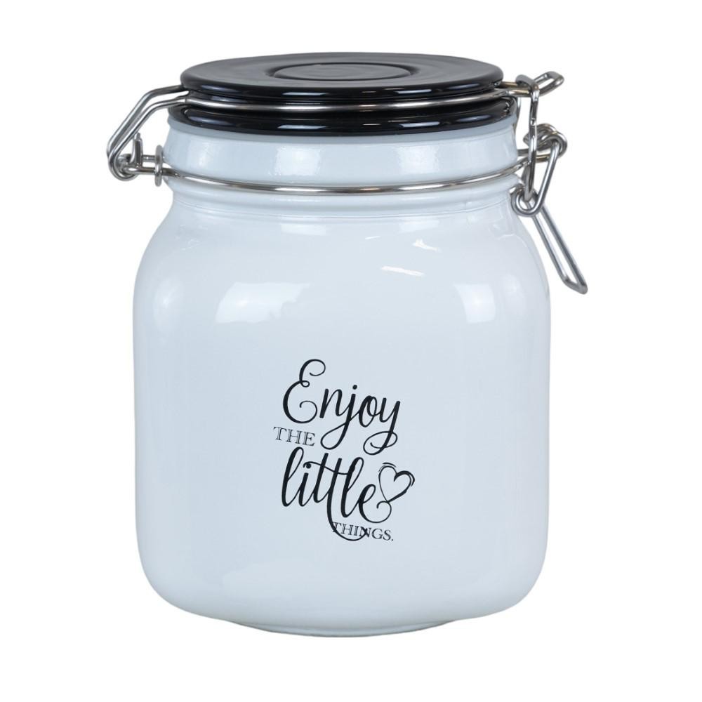 BARATTOLO BIANCO ERMETICO CON SCRITTA  ENJOY  MEDIO